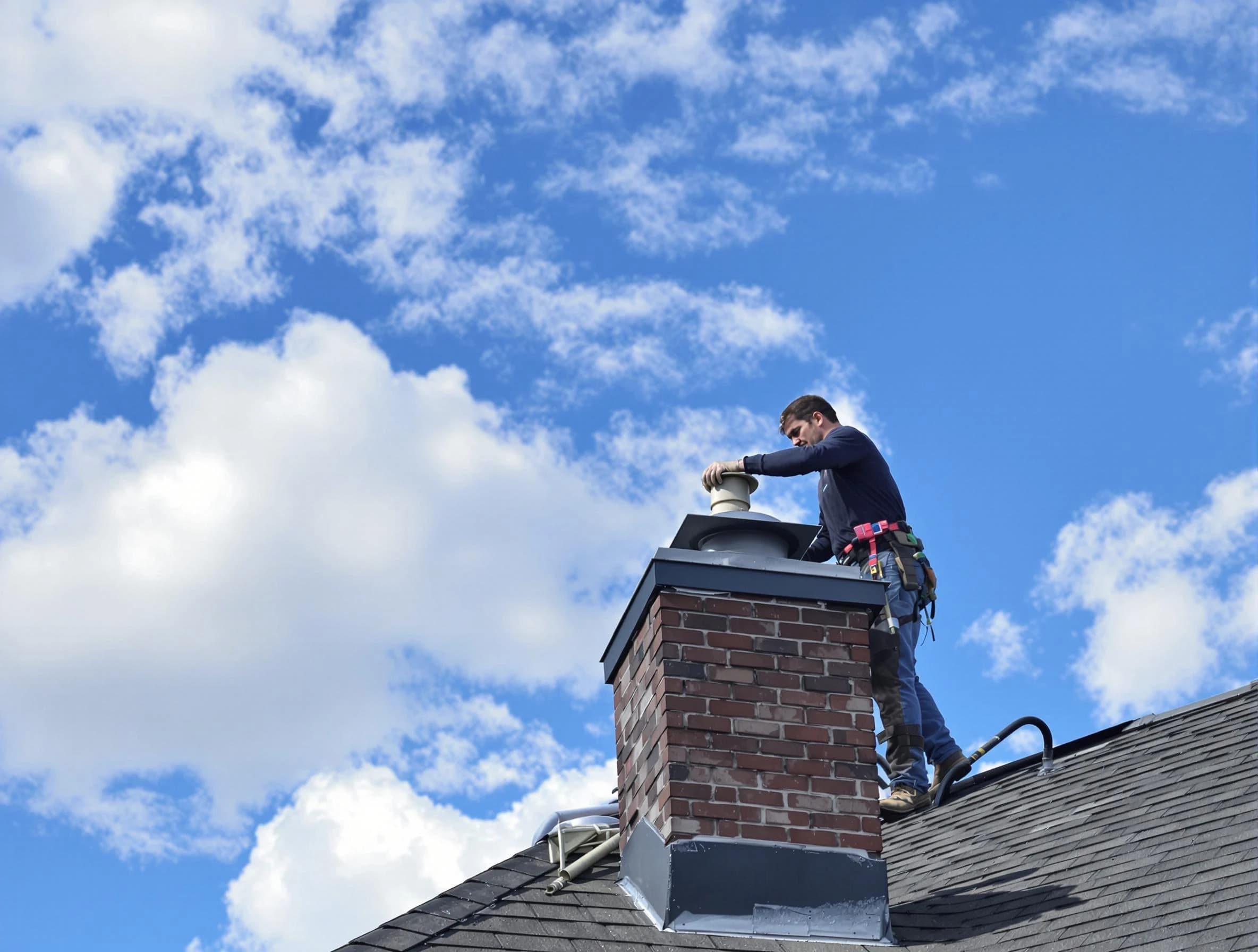 Surprise Chimney Sweep installing a sturdy chimney cap in Surprise, AZ