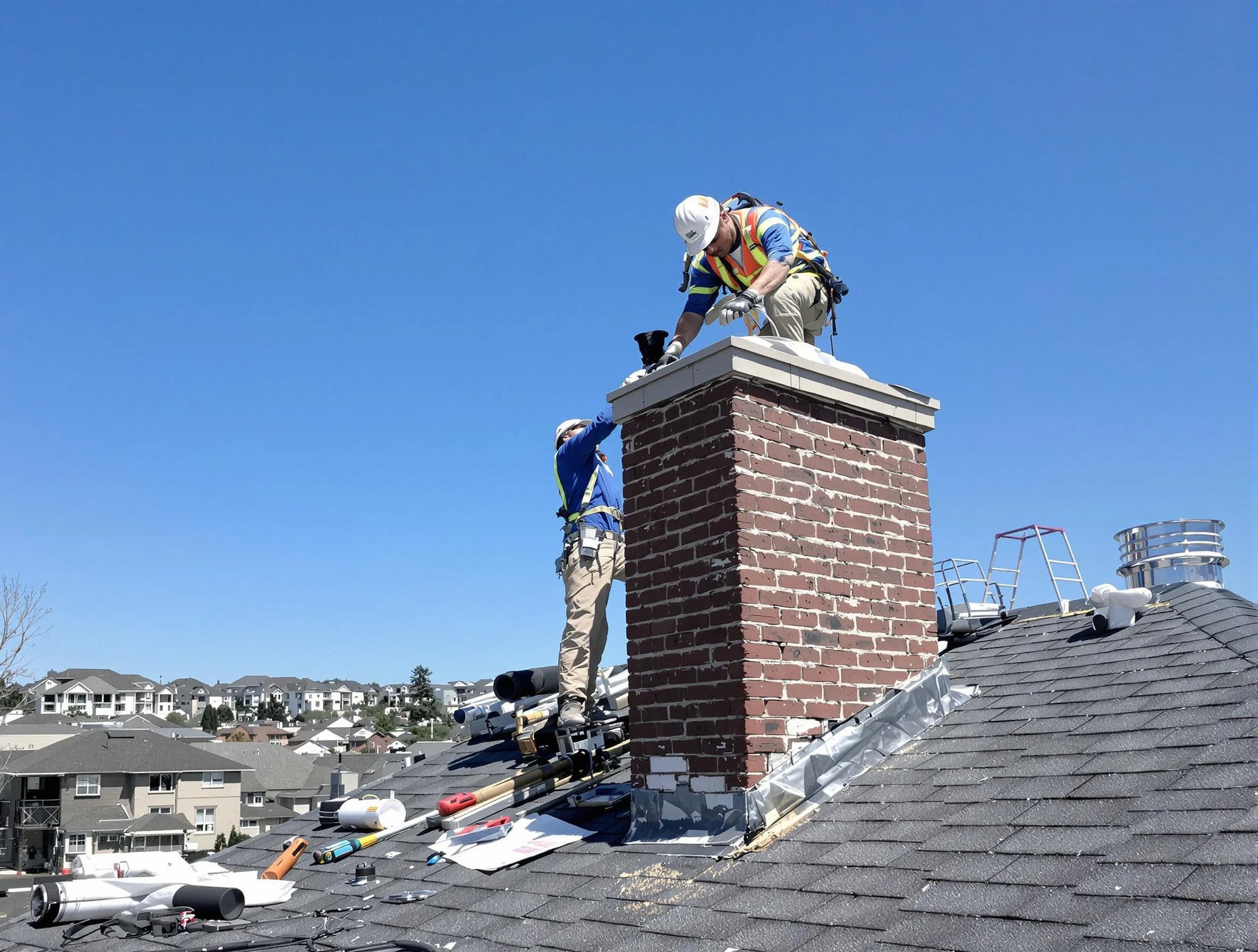 Surprise Chimney Sweep repairing a chimney crown in Surprise, AZ