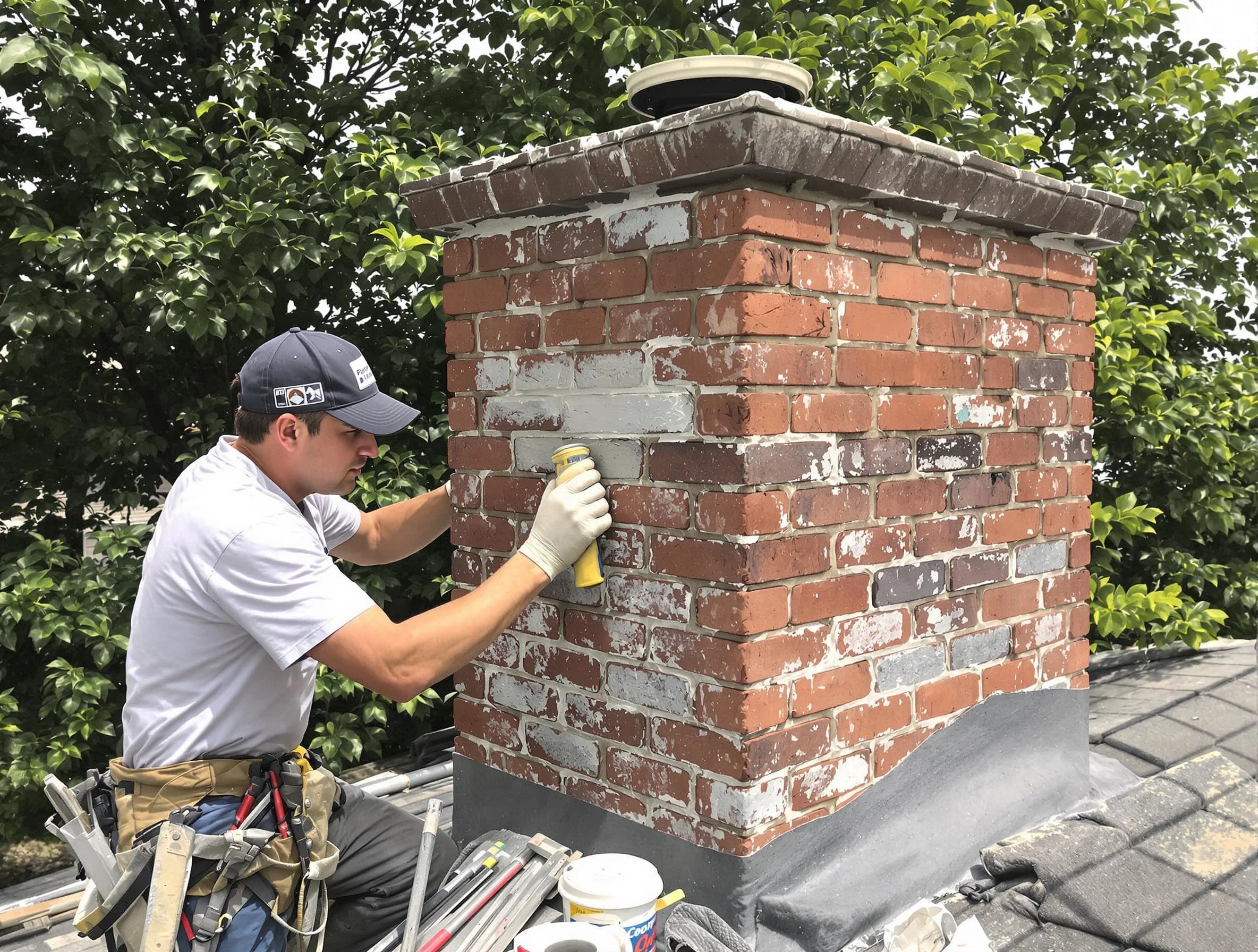 Surprise Chimney Sweep restoring an aging chimney in Surprise, AZ