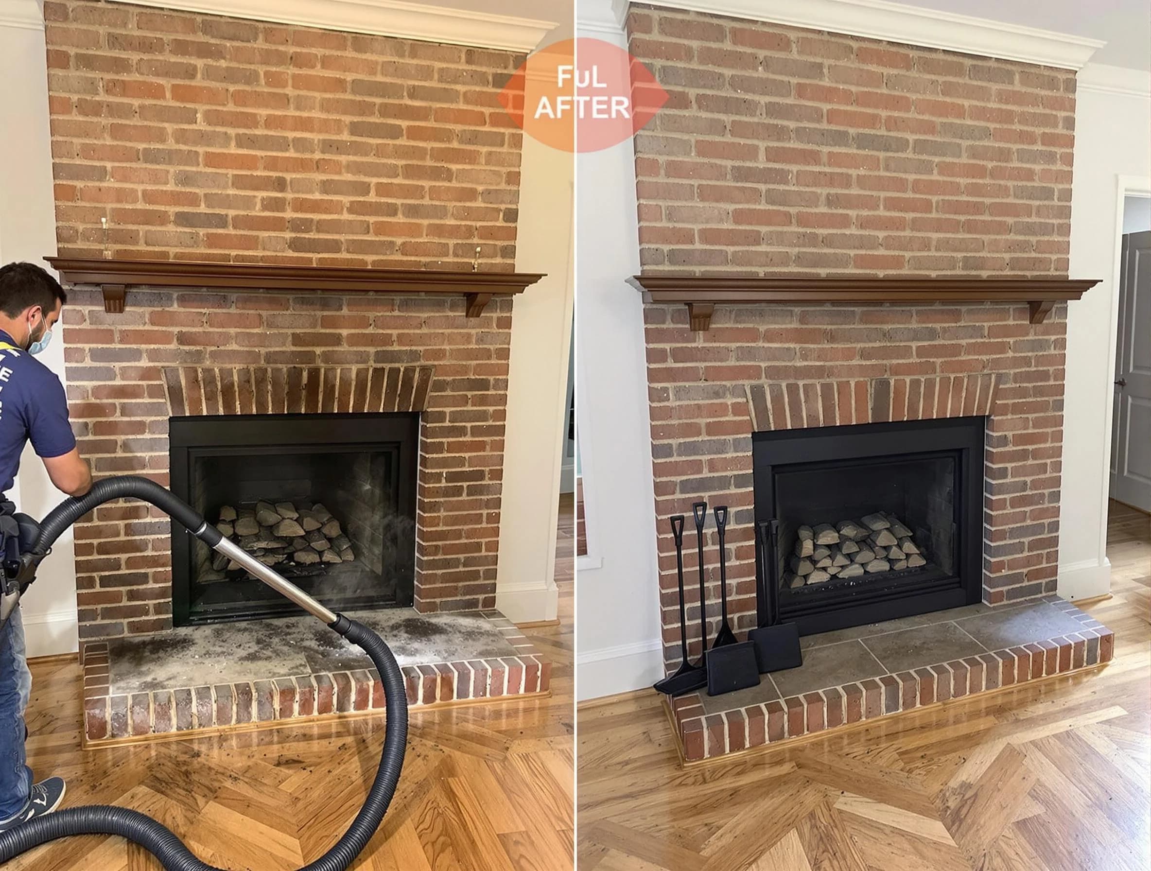Surprise Chimney Sweep carefully sanitizing a fireplace in Surprise, AZ