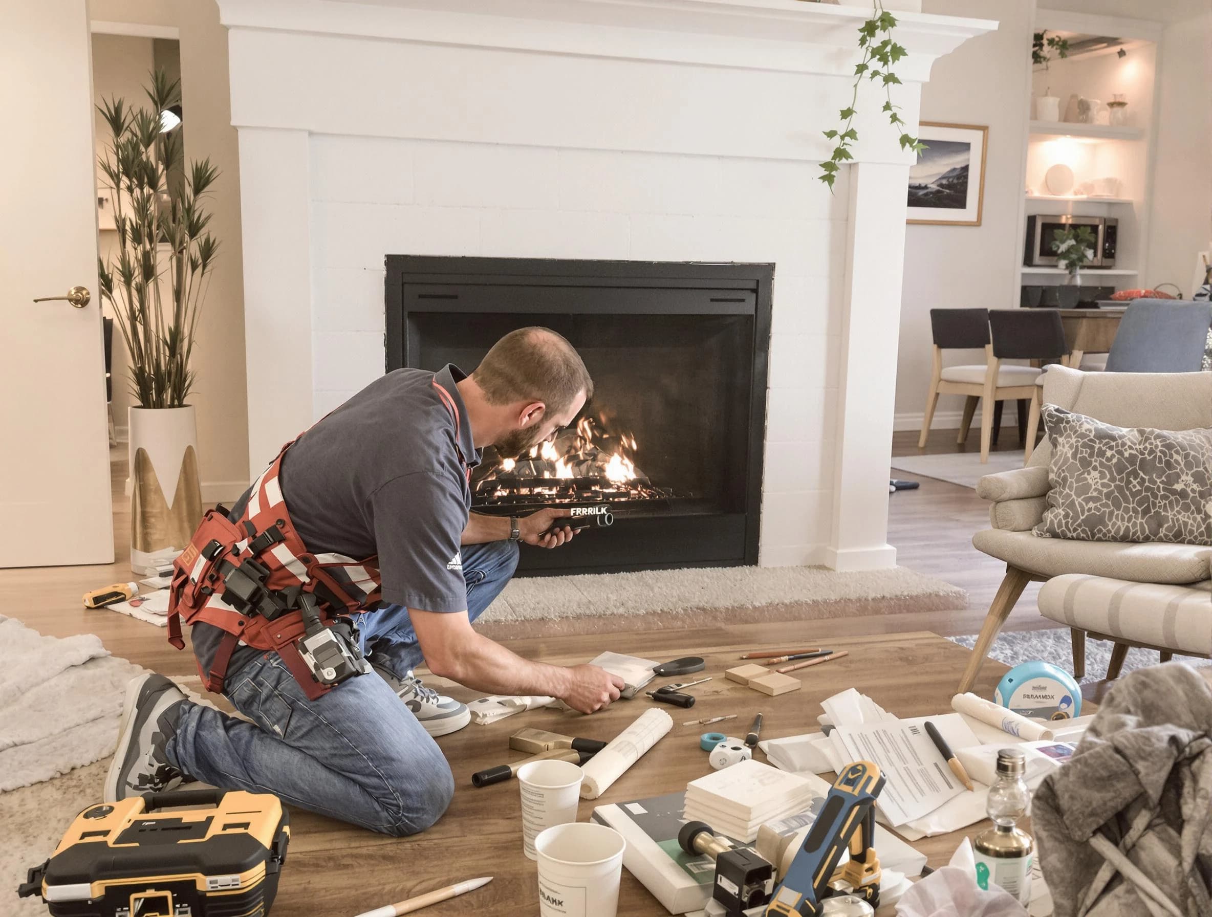 Surprise Chimney Sweep performing fireplace repair in Surprise, AZ