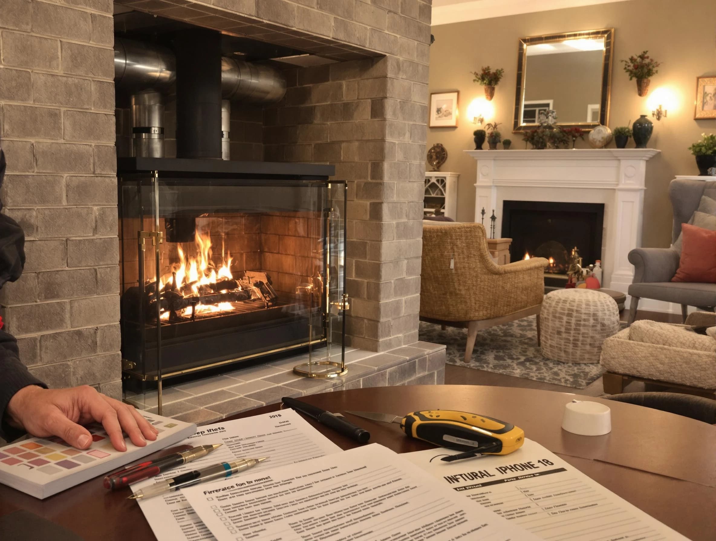 Surprise Chimney Sweep verifying fireplace safety measures in Surprise, AZ