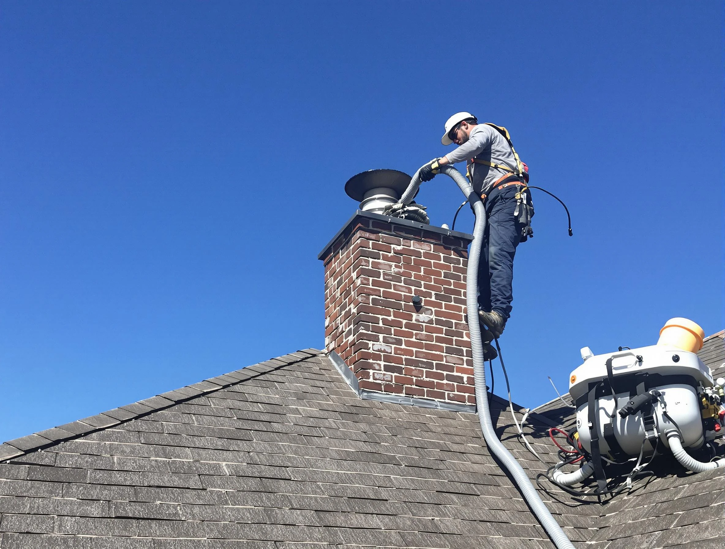 Dedicated Surprise Chimney Sweep team member cleaning a chimney in Surprise, AZ