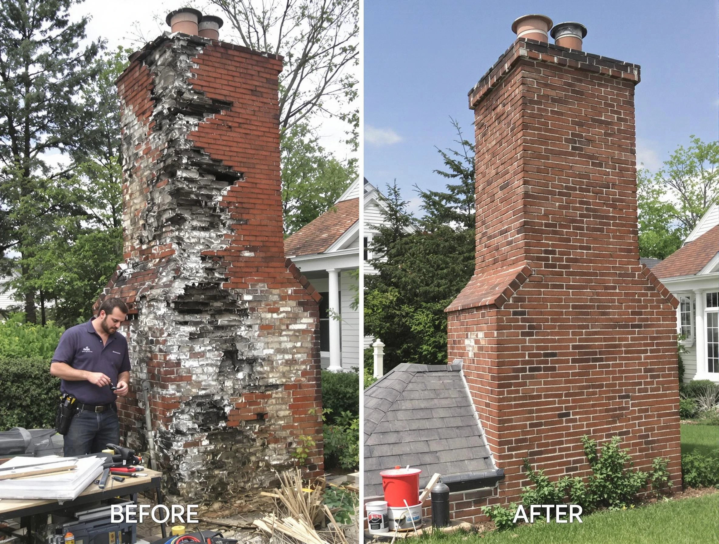 Surprise Chimney Sweep performing a full chimney restoration in Surprise, AZ