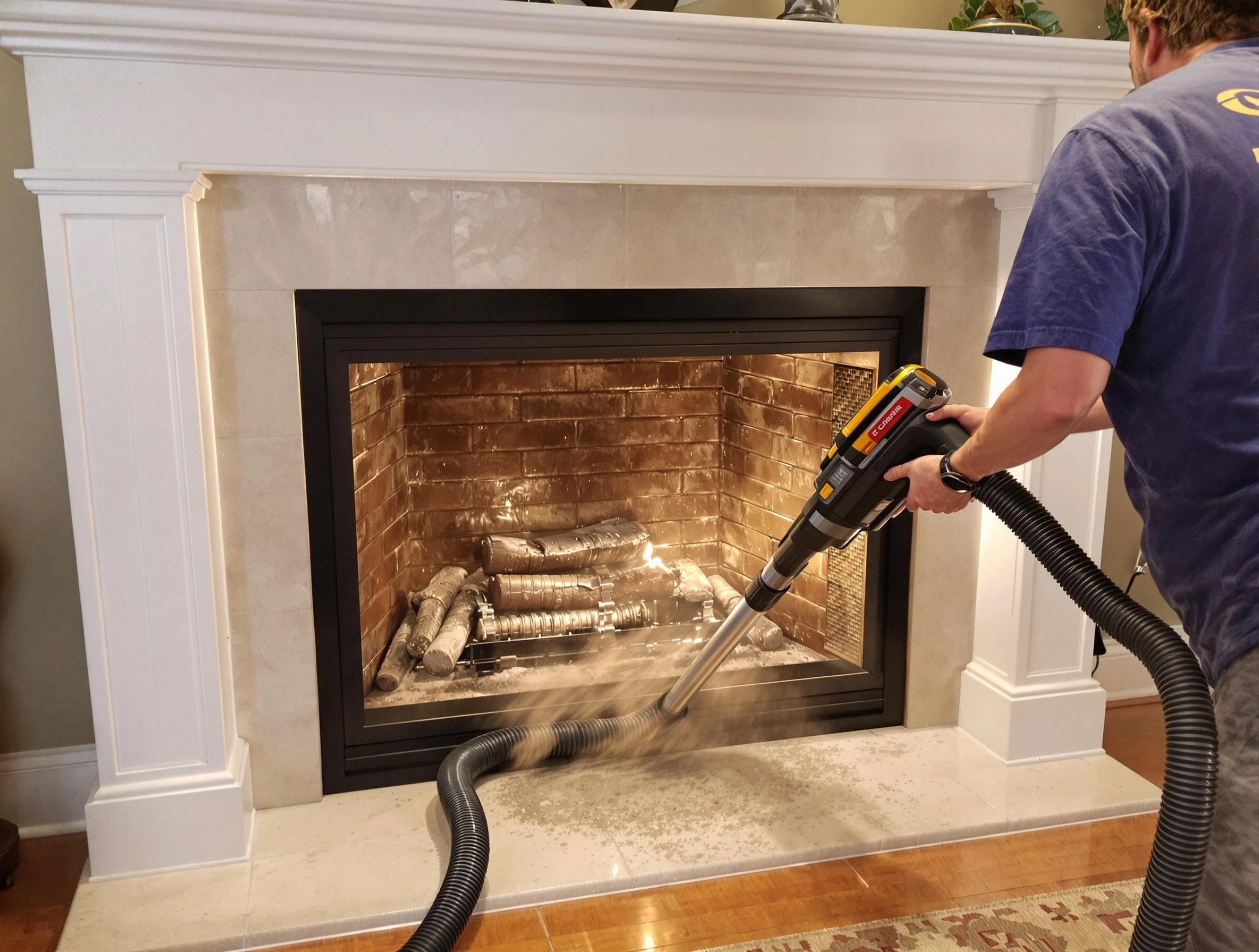 Fireplace cleaning performed by Surprise Chimney Sweep in Surprise, AZ