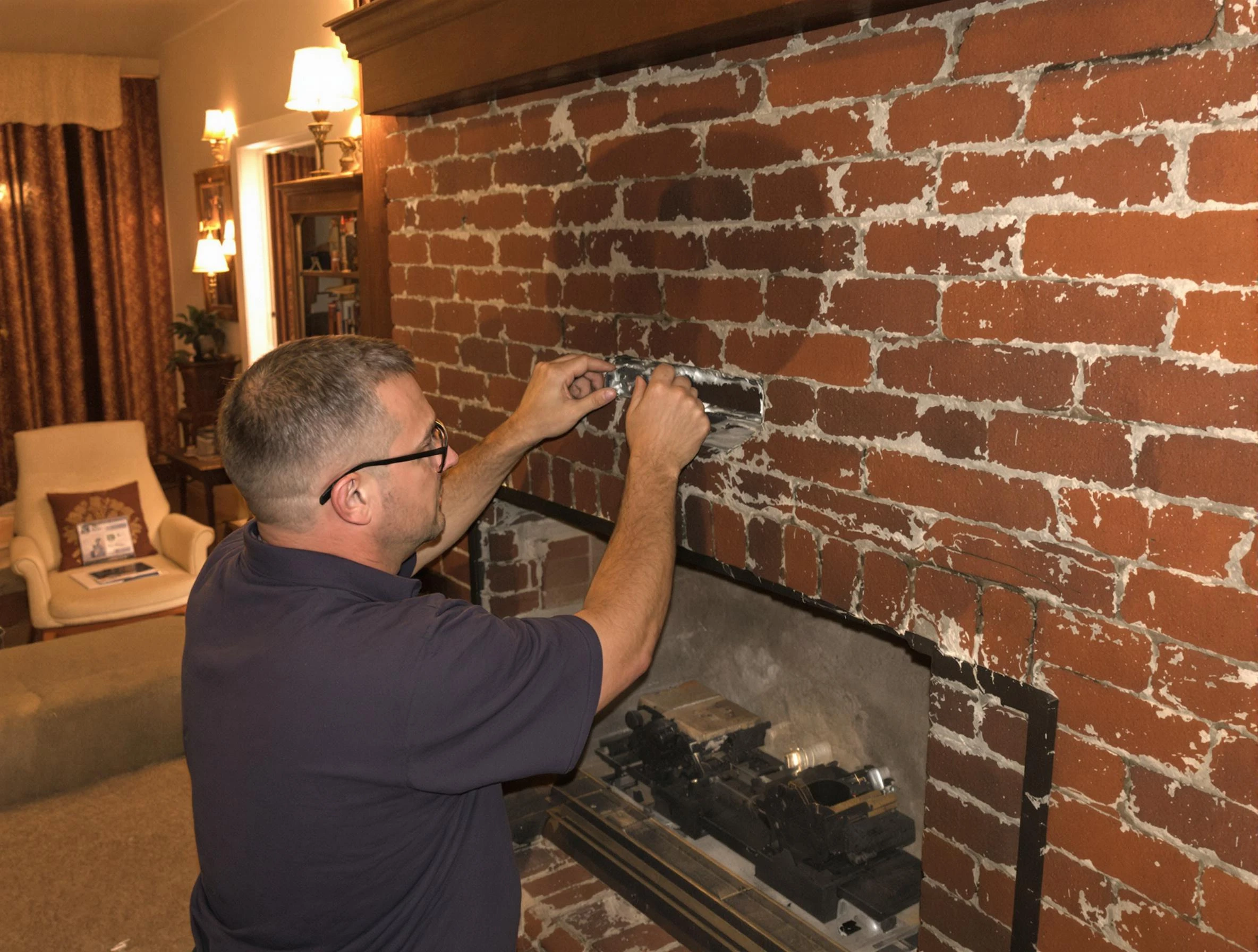 Surprise Chimney Sweep expert fixing a fireplace in Surprise, AZ